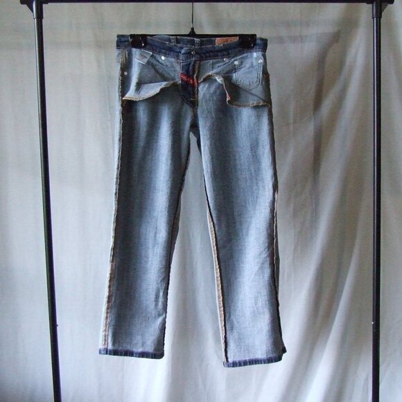 Lucky Brand jeans capri distressed stretch cotton denim pants petite cropped - Picture 3 of 14